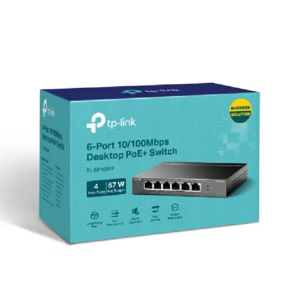 switch tp-link tl-sf1006p 6 ports 10/100 mbps 4 ports poe