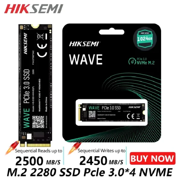 disque dur ssd pcie m.2 nvme hiksemi wave pro 256go