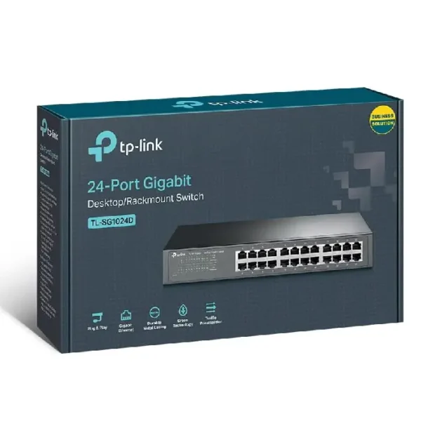 switch tp-link tl-sg1024d 24 ports 10/100/1000 mbps rackable