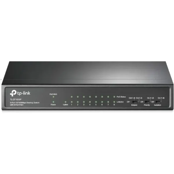 switch tp-link tl-sf1009p 9 ports 10/100 mbps 8 ports poe